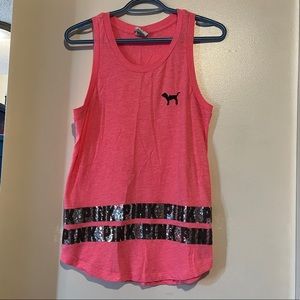 PINK VICTORIAS SECRET PINK SEQUIN TANK TOP